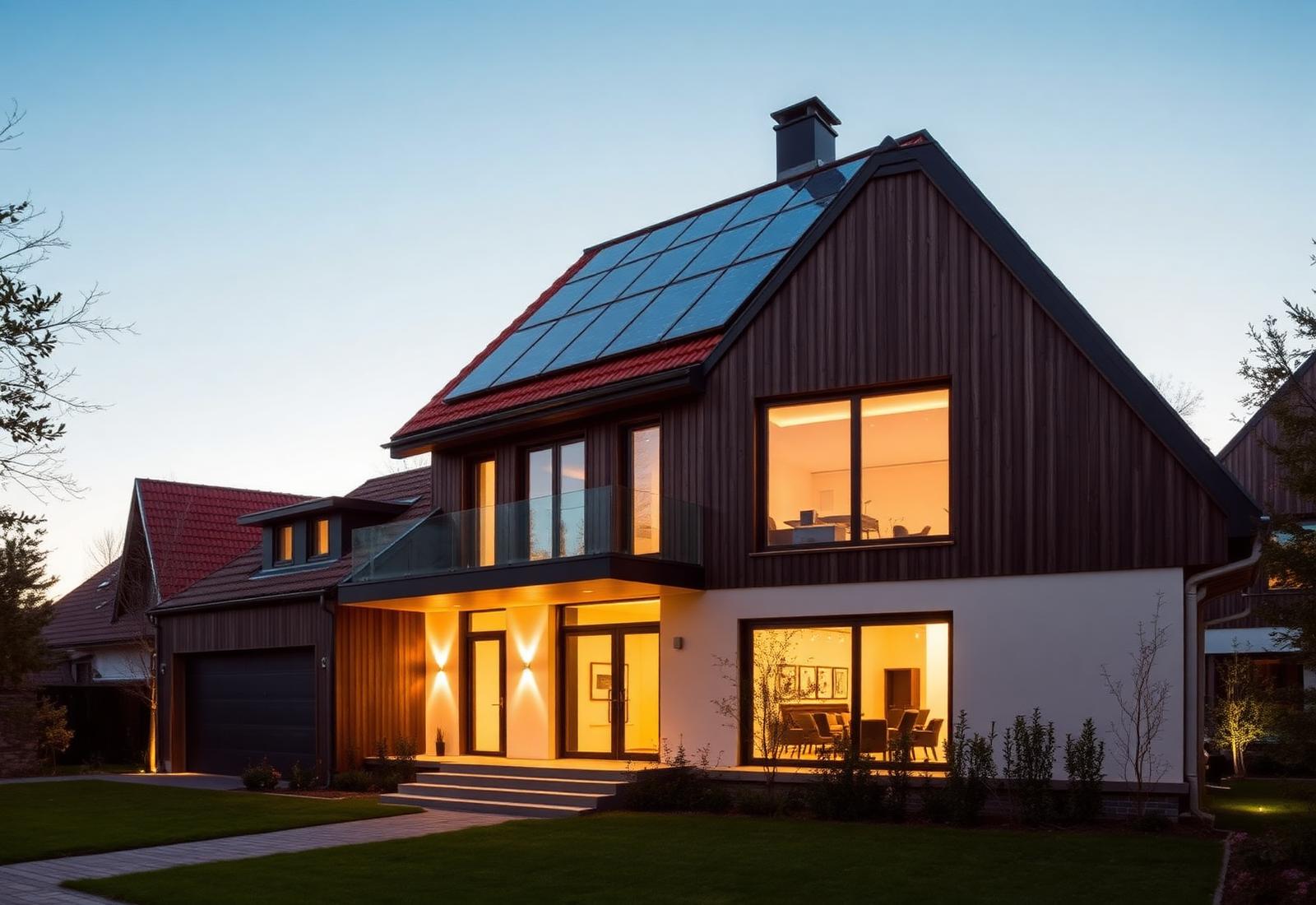 Modernes Wohnhaus mit Solar